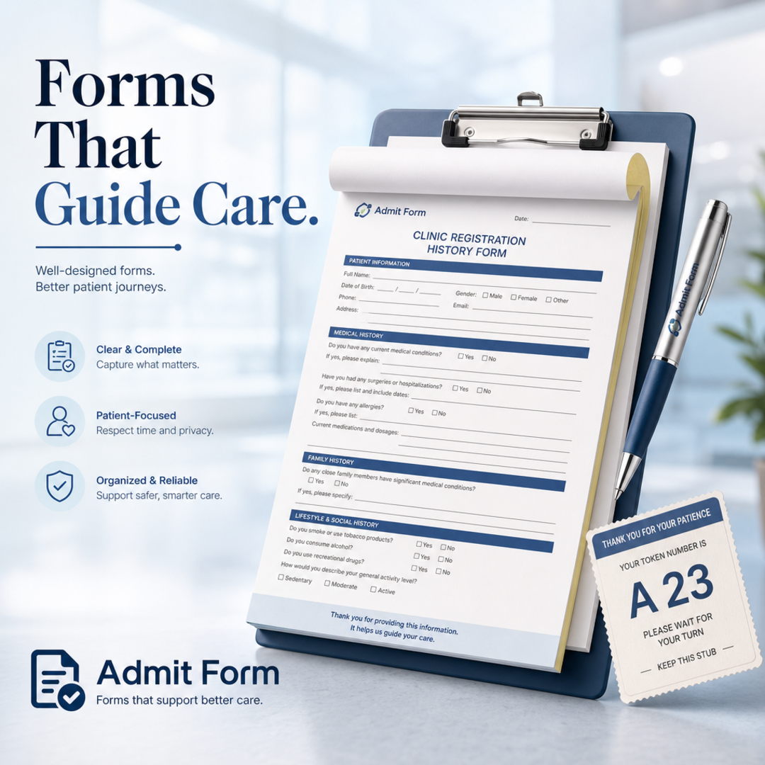Admit Form Clinic Registration Pad