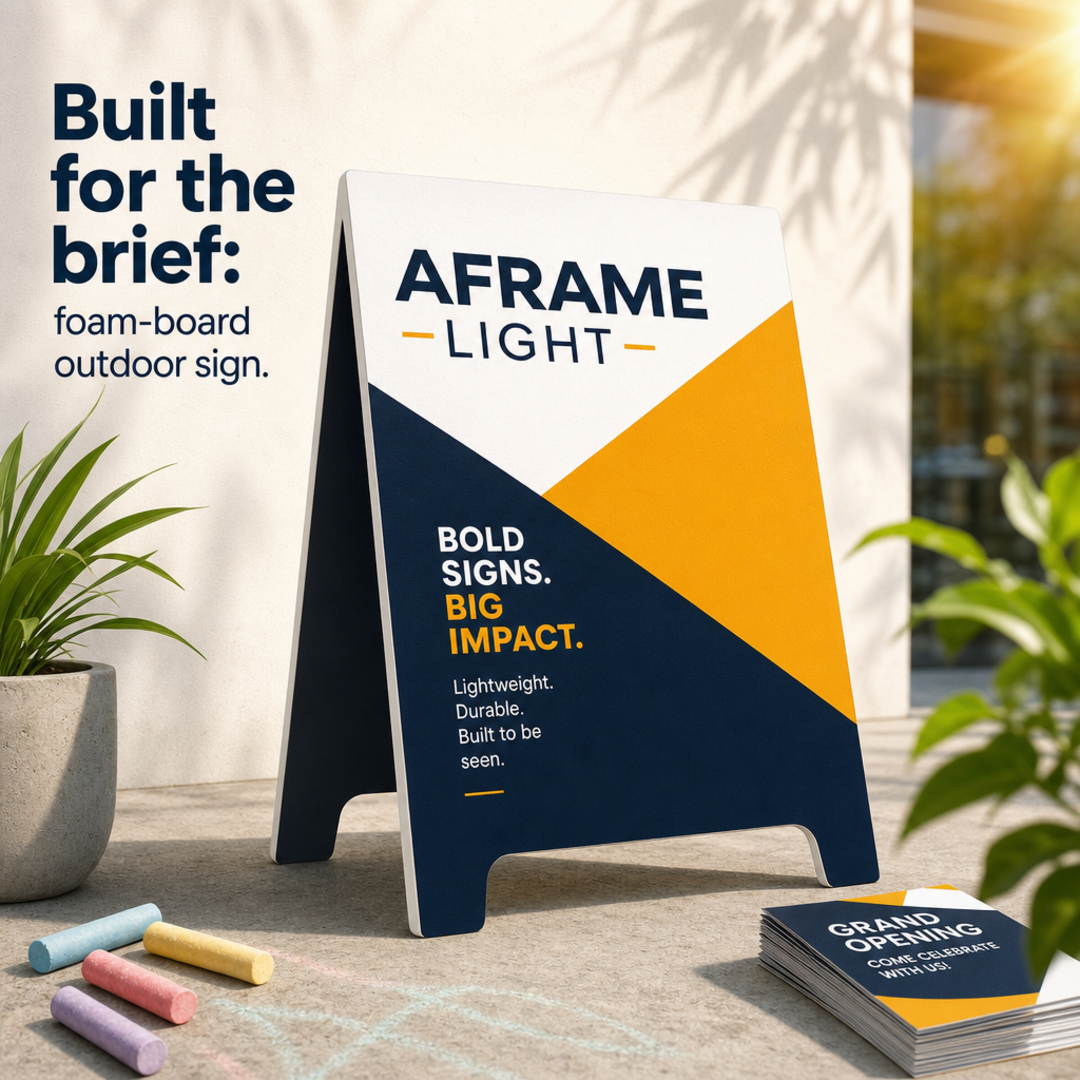 Aframe Light Foam-board outdoor sign