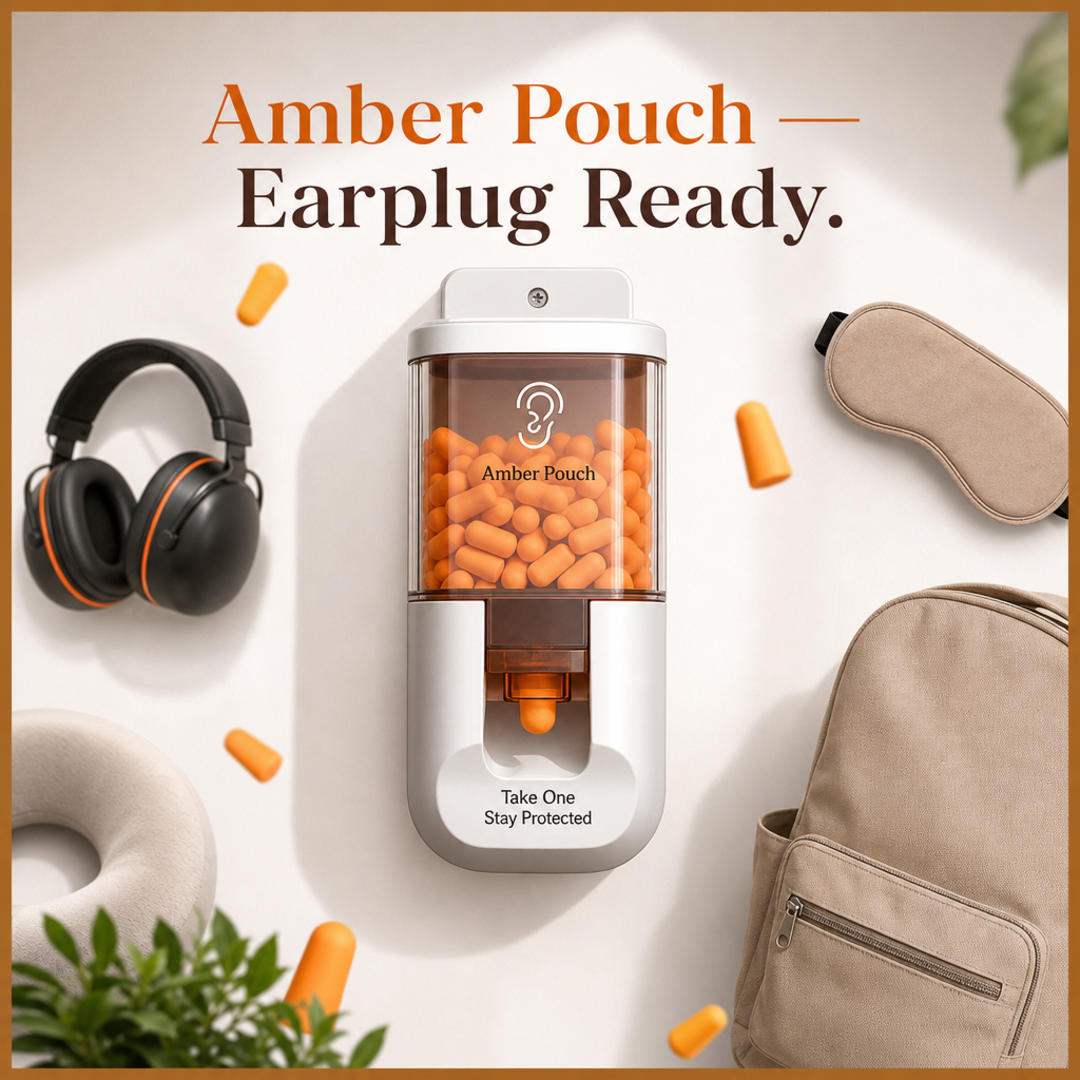 Amber Pouch Earplug Dispenser Wall Mount Pack