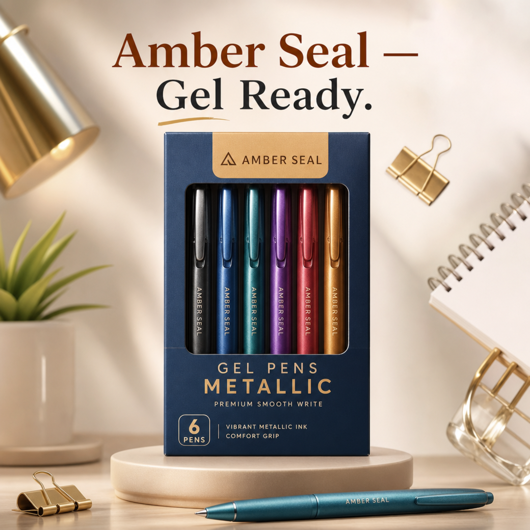 Amber Seal Gel Pen Metallic Multipack Sleeve