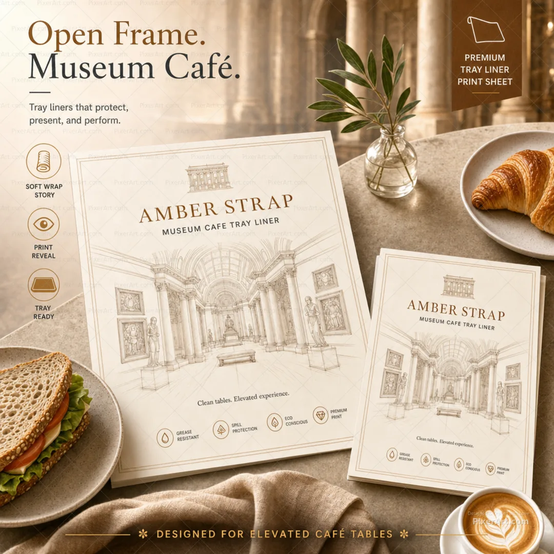Amber Strap Museum Café Tray Liner Print