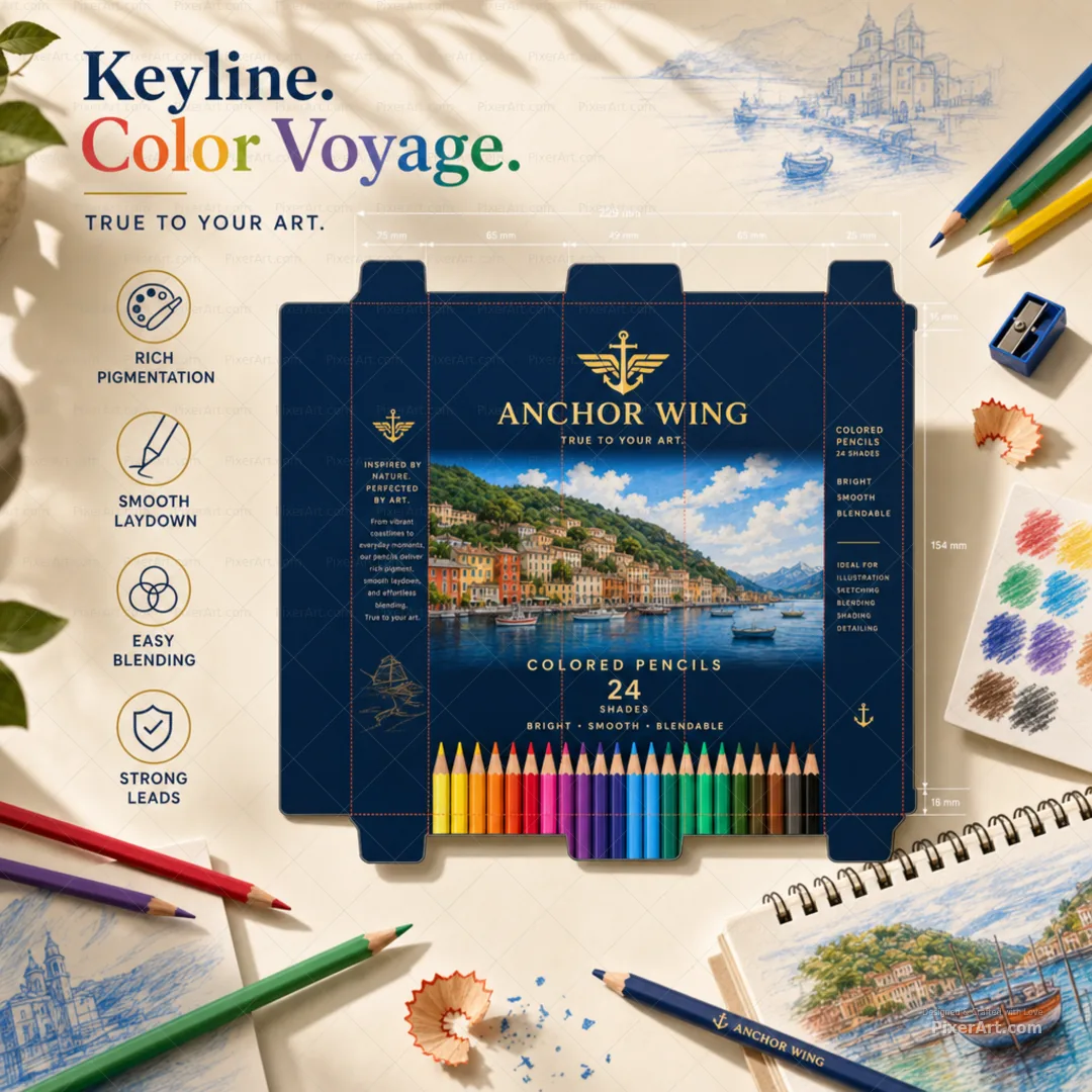 Anchor Wing Colored Pencil Tin