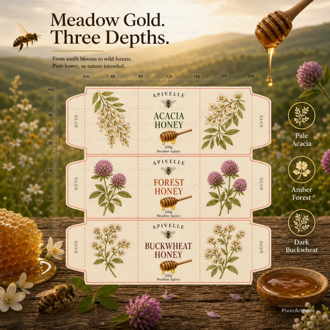 Apivelle Meadow Honey Trio
