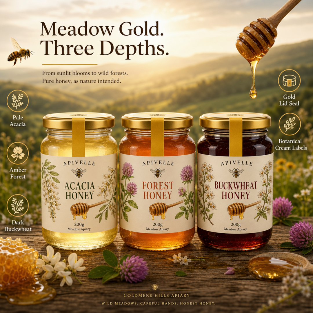 Apivelle Meadow Honey Trio