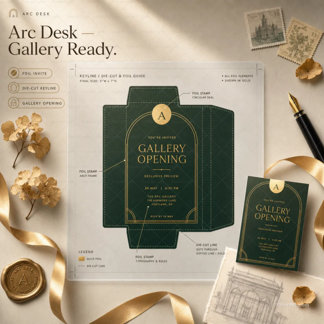 Arc Desk Gallery Invitation Foil Card