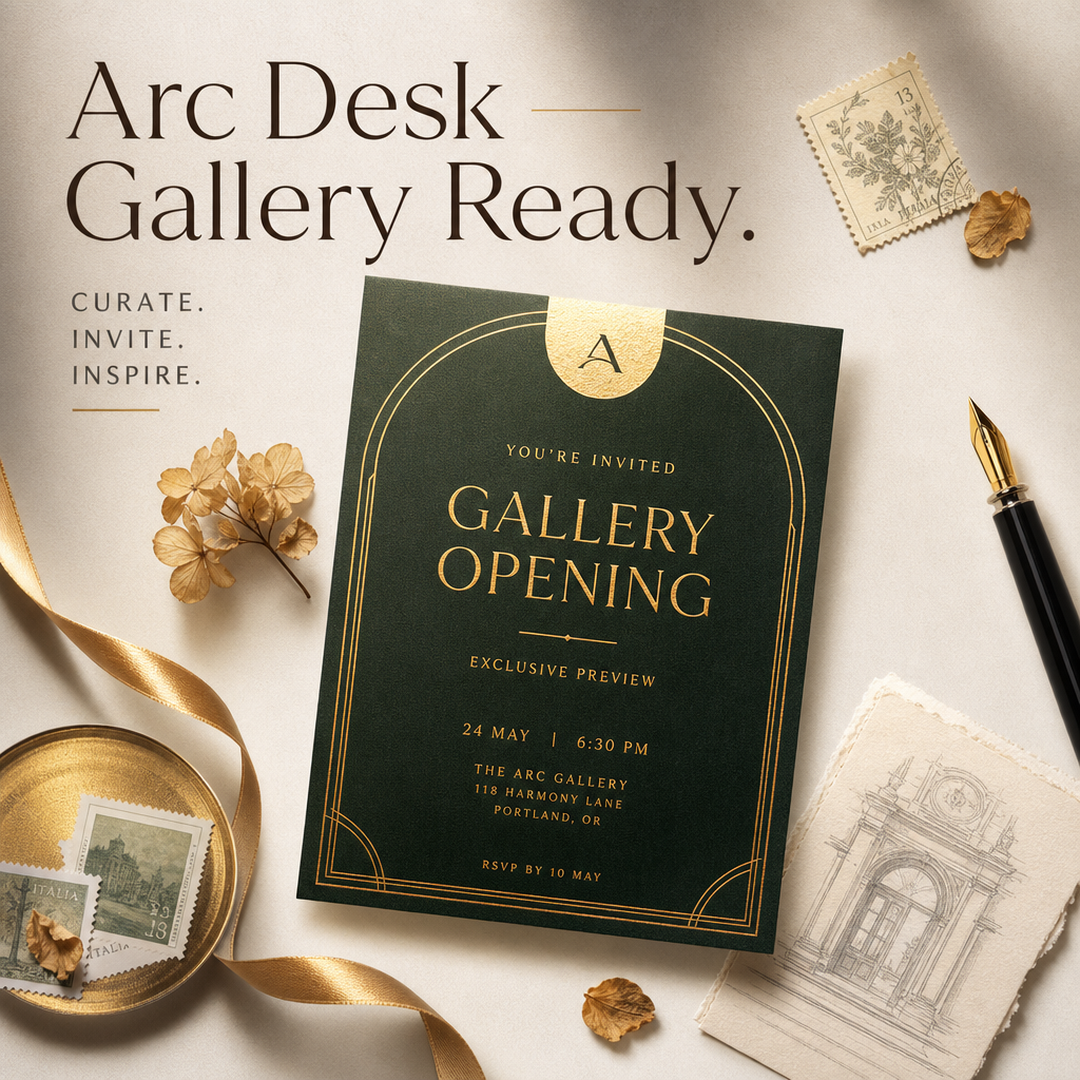 Arc Desk Gallery Invitation Foil Card