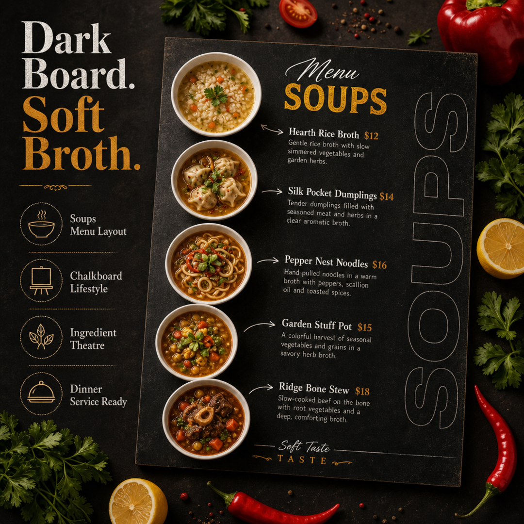 Ash & Spoon Soups Menu