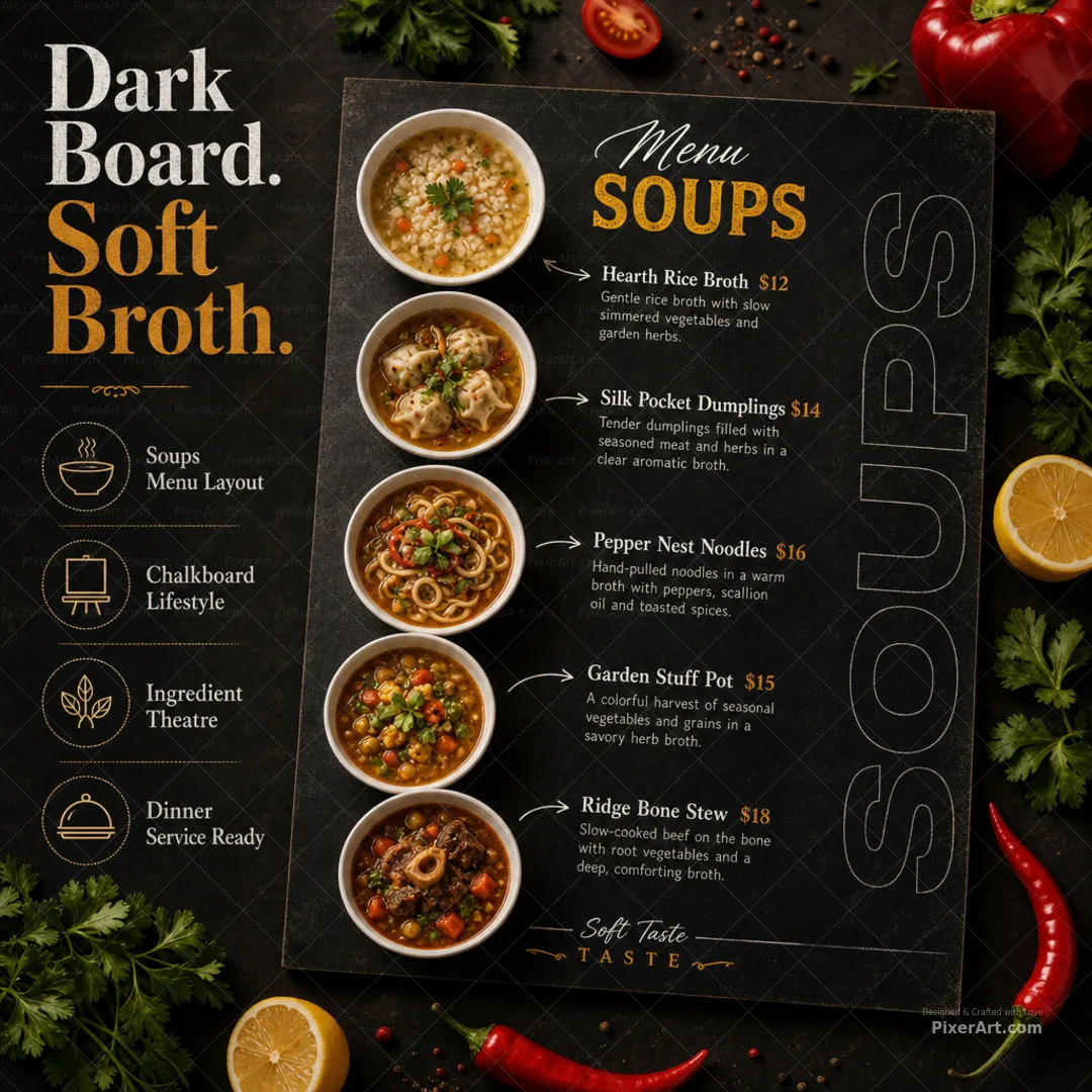 Ash & Spoon Soups Menu