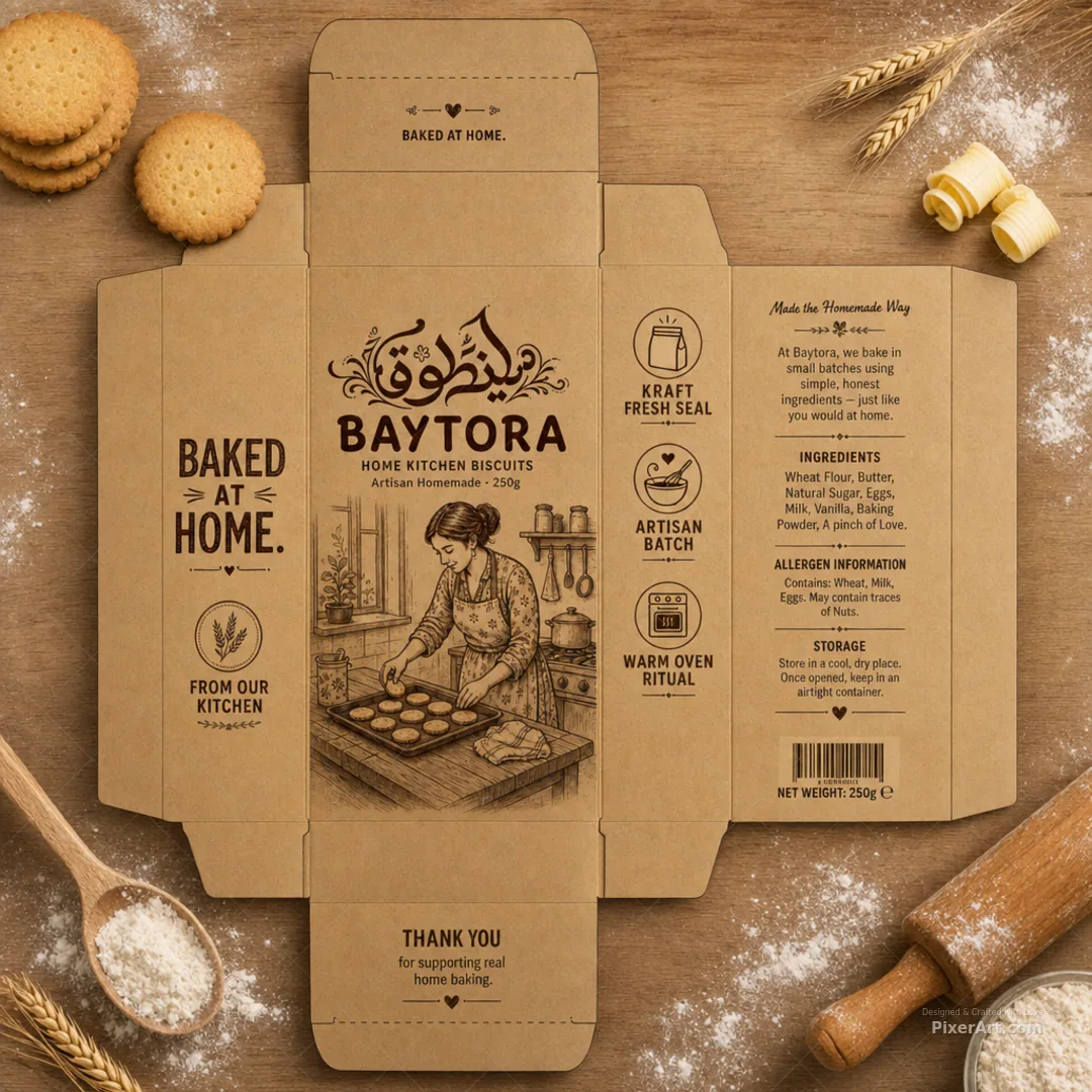 Baytora Homemade Biscuit Kraft Bag