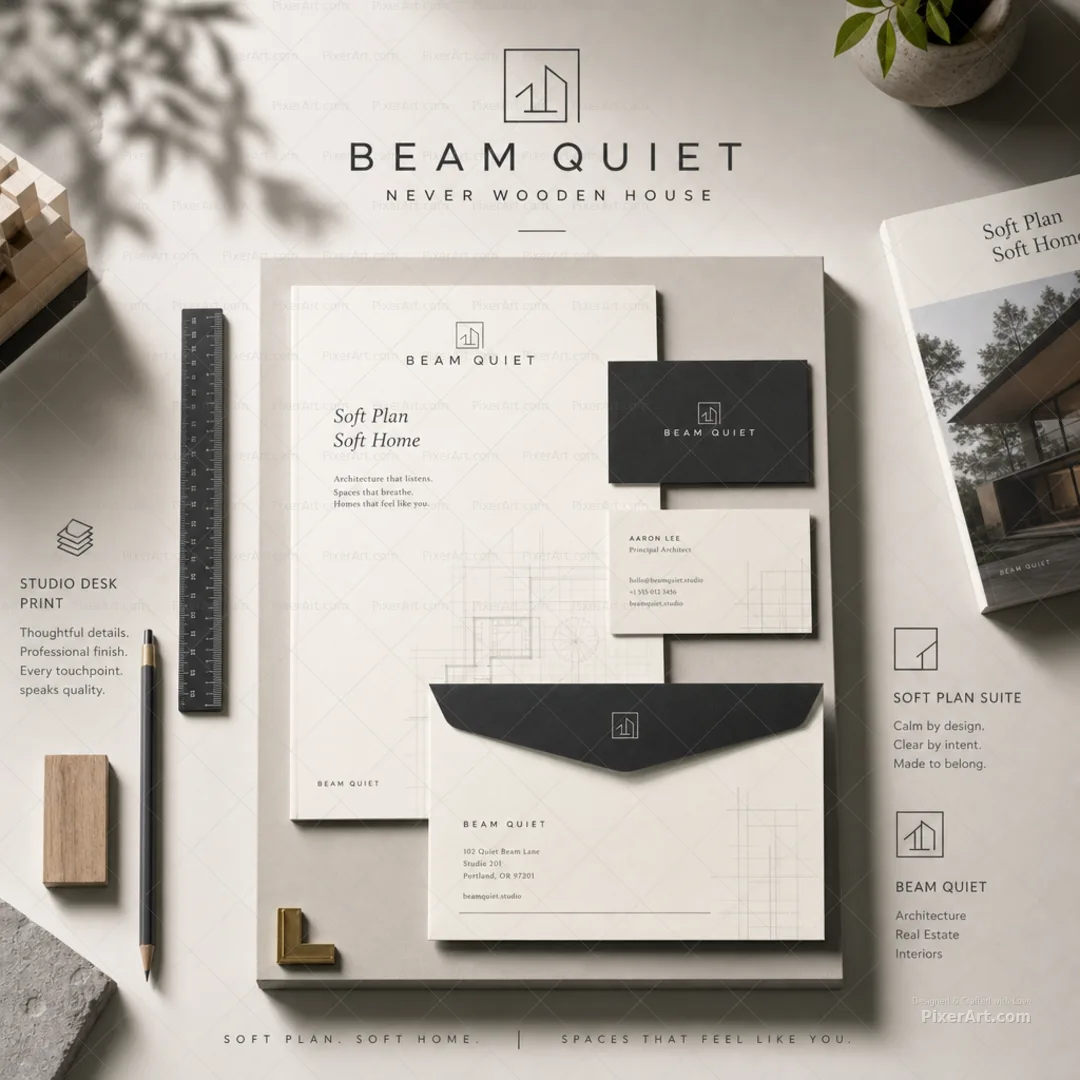 Beam Quiet Architecture Stationery
