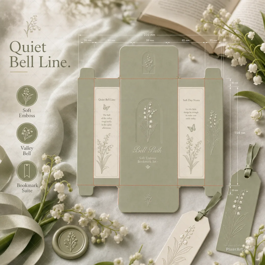 Bell Path Embossed Bookmark Set