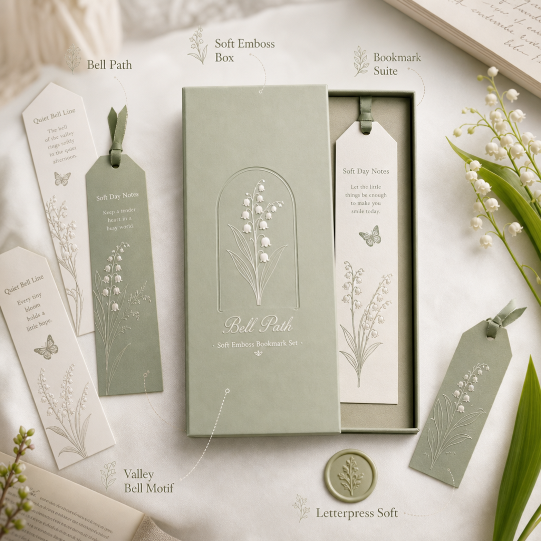 Bell Path Embossed Bookmark Set