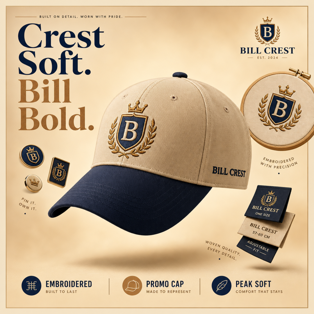 Bill Crest Embroidered Cap