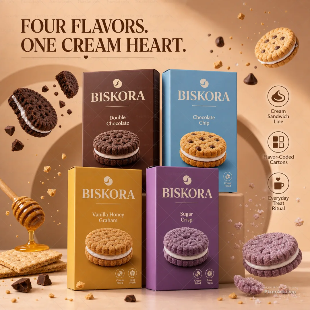 Biskora Cream Sandwich Cookie Quartet