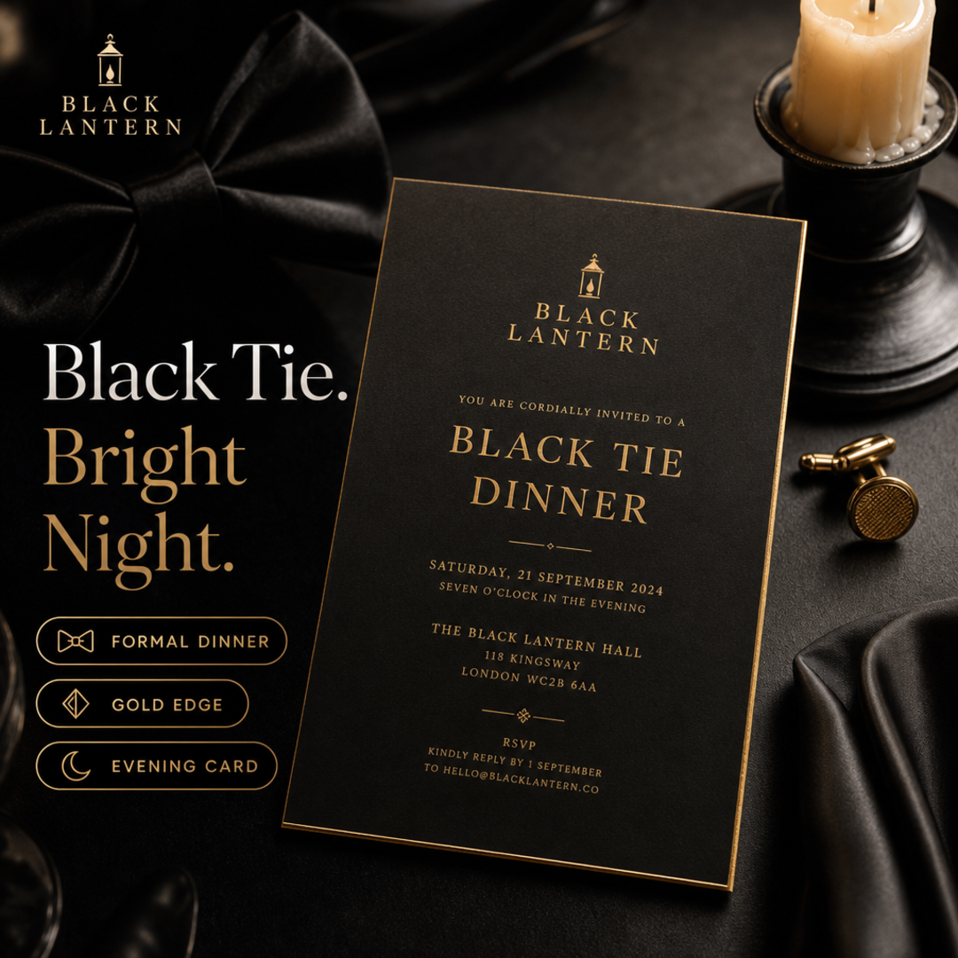 Black Lantern Dinner Invitation