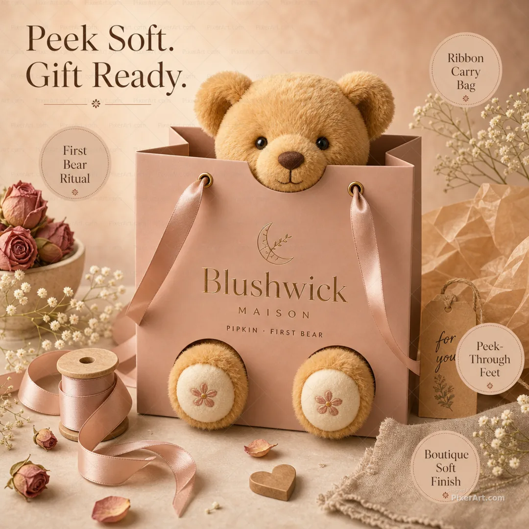 Blushwick Pipkin Peek Bear Gift Bag