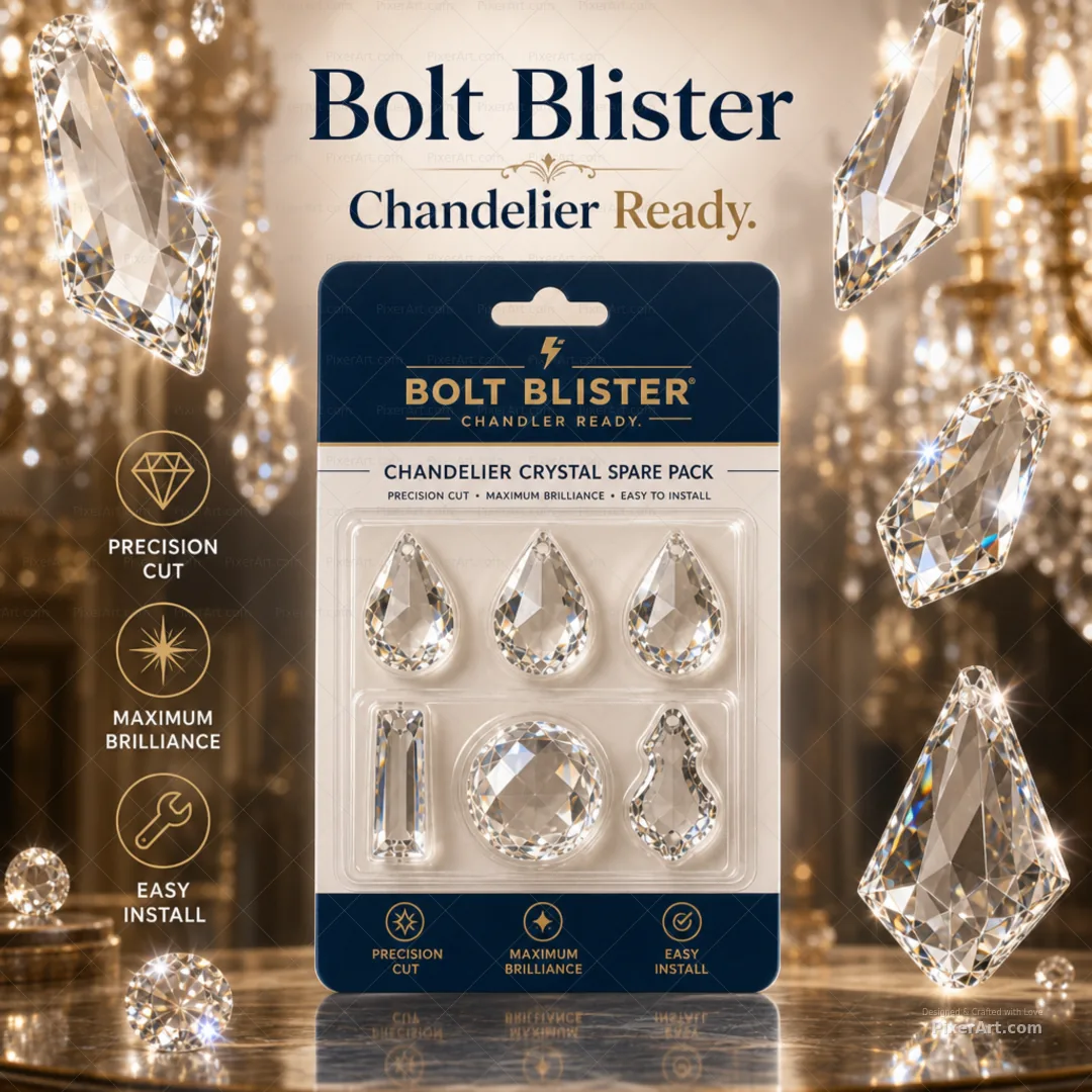 Bolt Blister Chandelier Crystal Spare Pack
