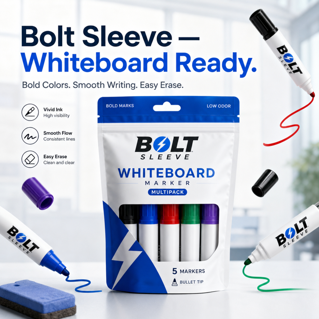Bolt Sleeve Whiteboard Marker Multipack Pouch