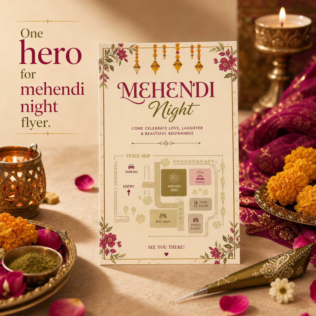 Booth Key Mehendi night flyer