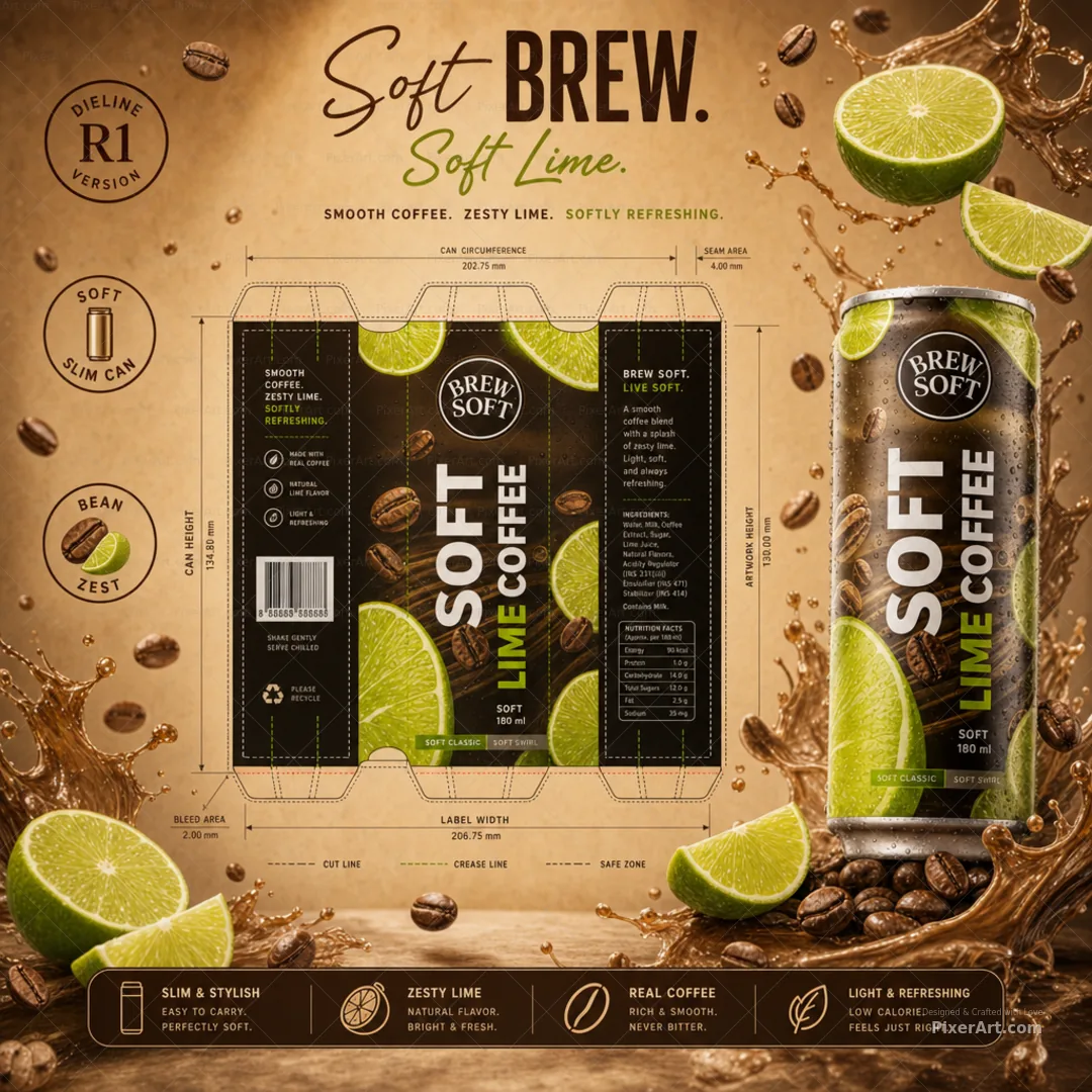 Brew Soft Lime Coffee Can