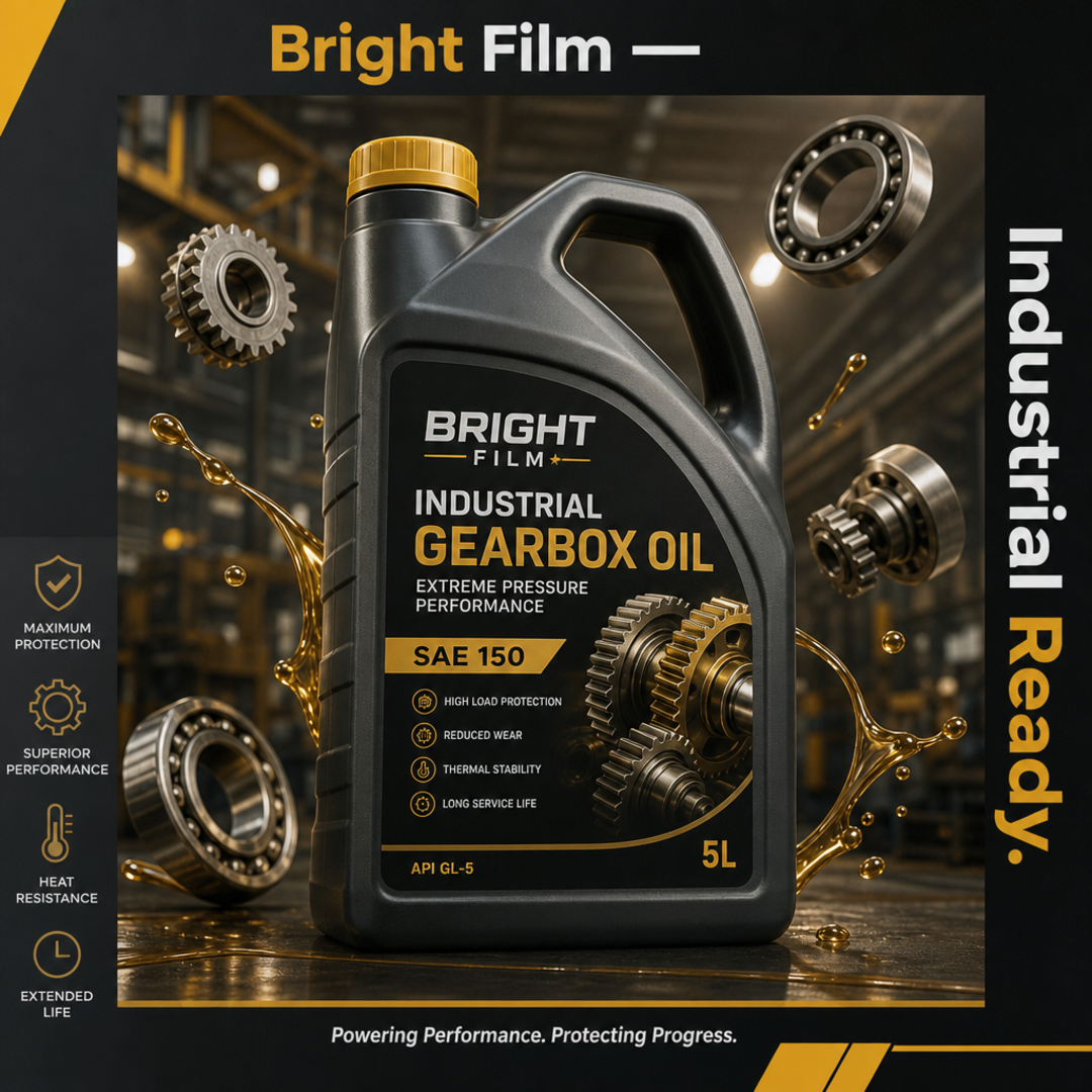 Bright Film Industrial Gearbox Oil Jug Label