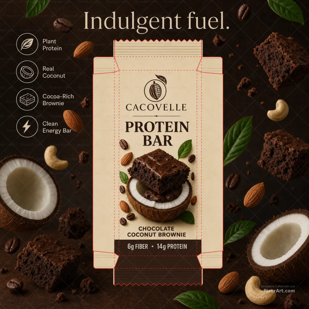 Cacovelle Chocolate Coconut Brownie Bar