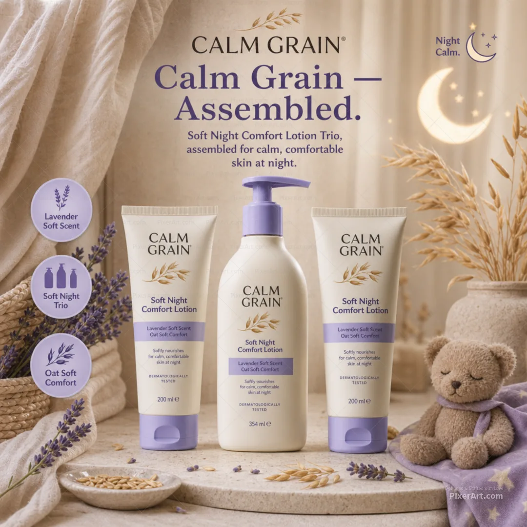 Calm Grain Soft Night Lotion Trio