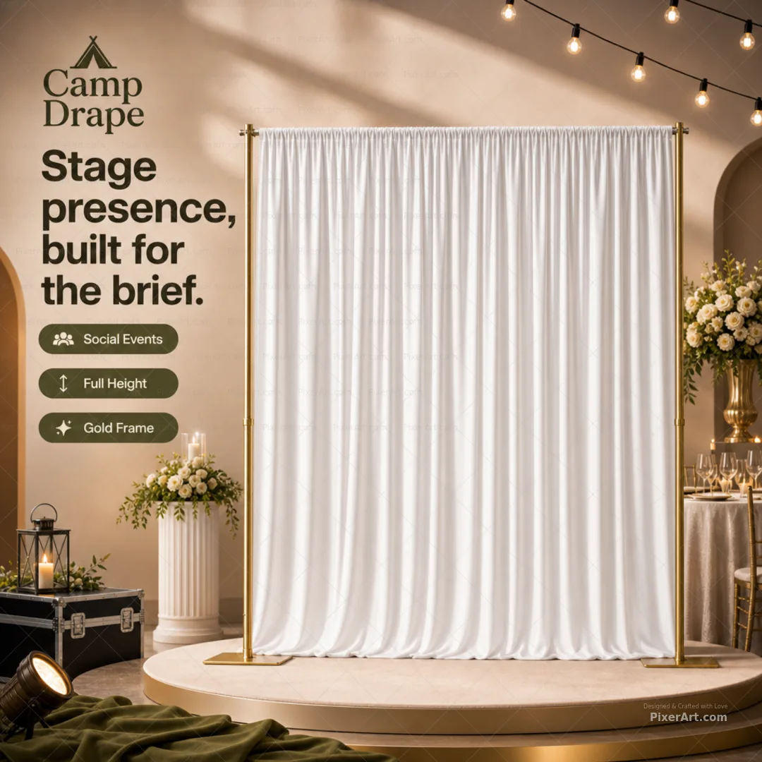Camp Drape Stage backdrop for social events