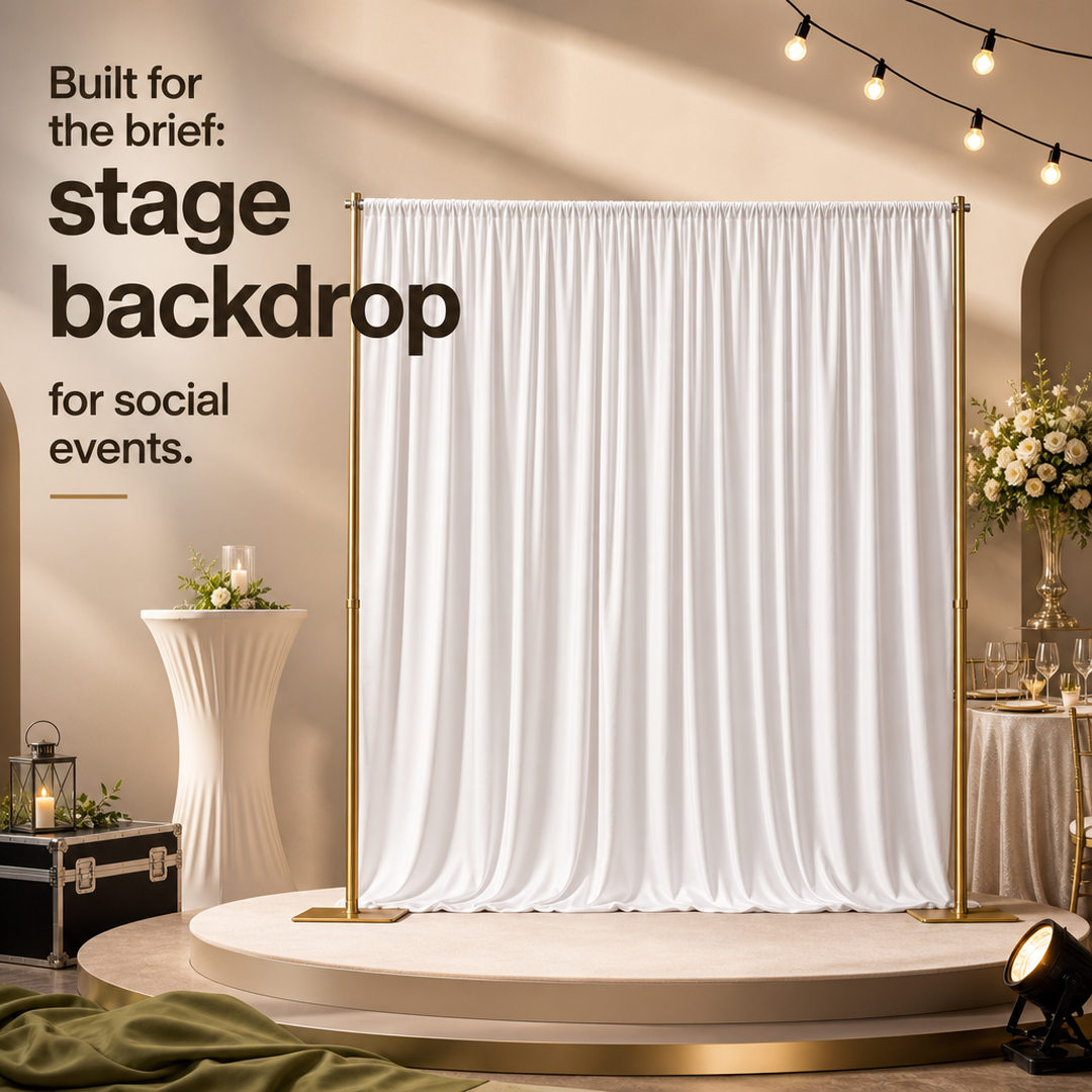Camp Drape Stage backdrop for social events