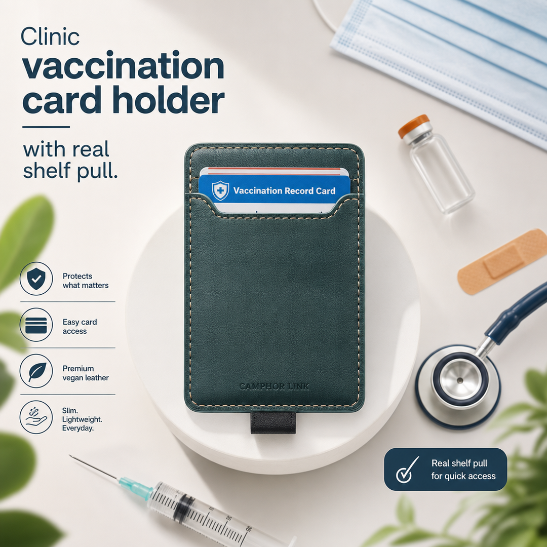 Camphor Link Clinic vaccination card holder