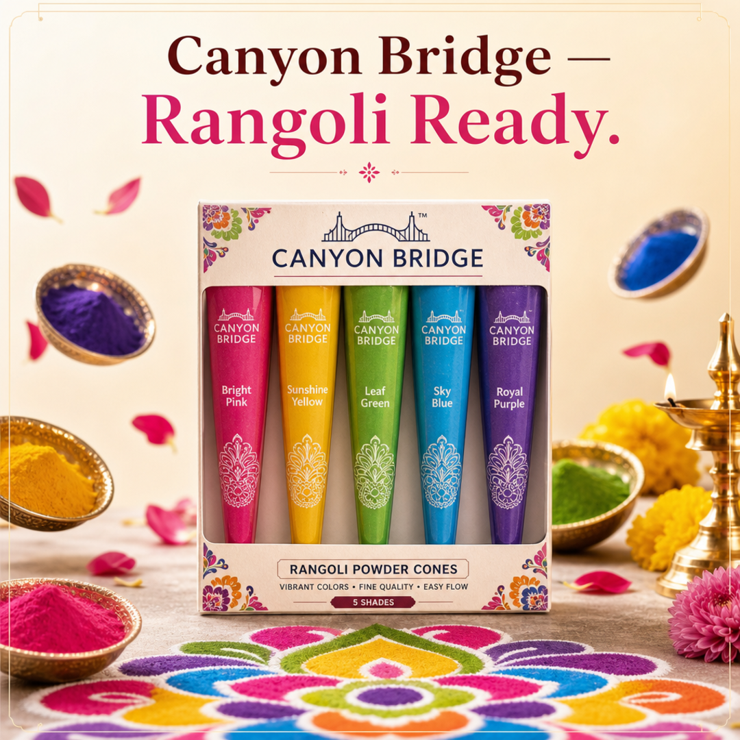 Canyon Bridge Rangoli Powder Cone Multipack