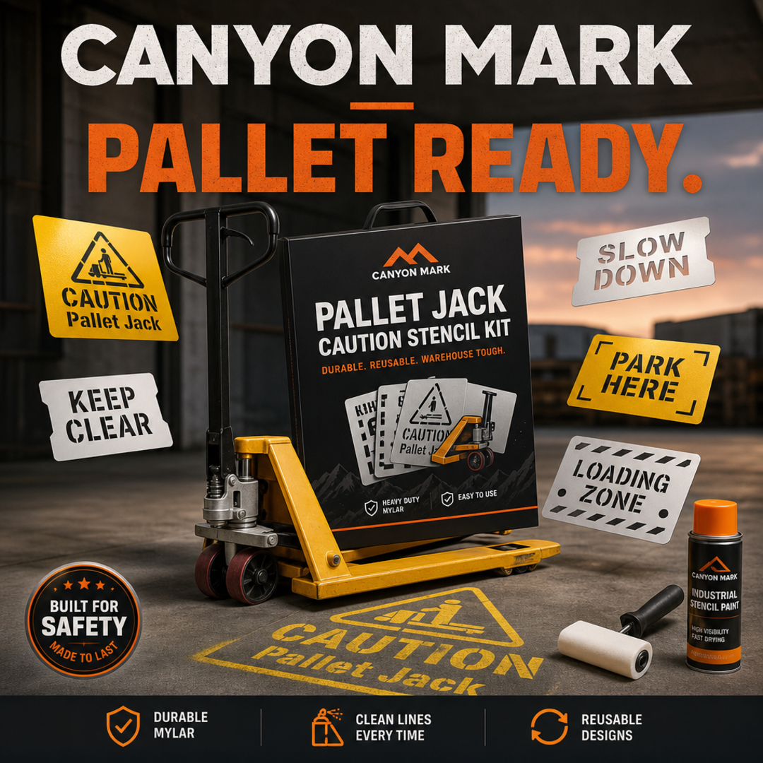 Canyon Mark Pallet Jack Caution Stencil Kit