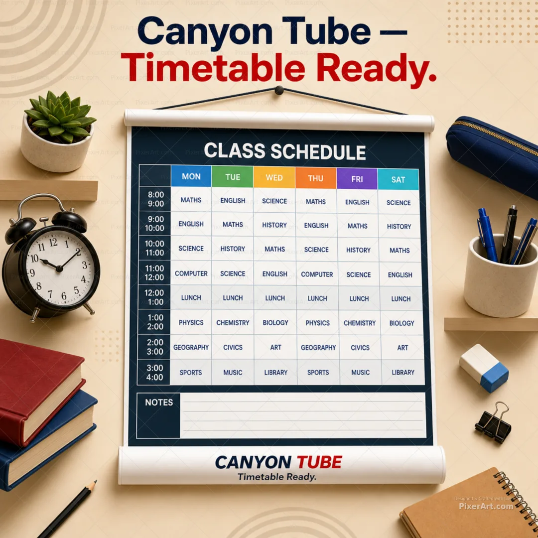 Canyon Tube Timetable Wall Poster Roll