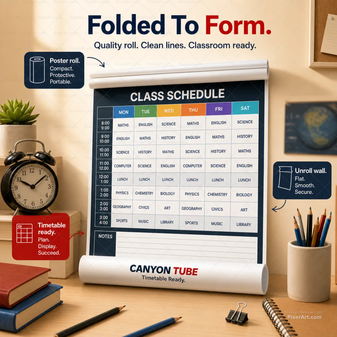 Canyon Tube Timetable Wall Poster Roll