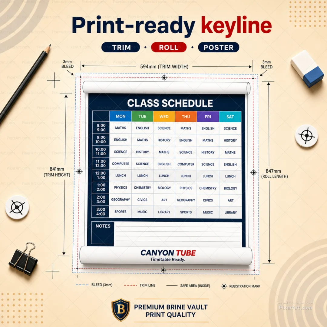 Canyon Tube Timetable Wall Poster Roll