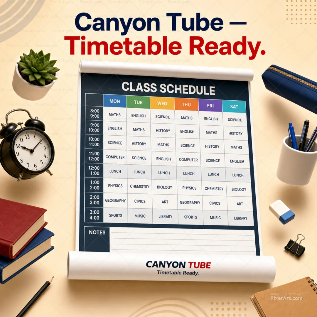 Canyon Tube Timetable Wall Poster Roll