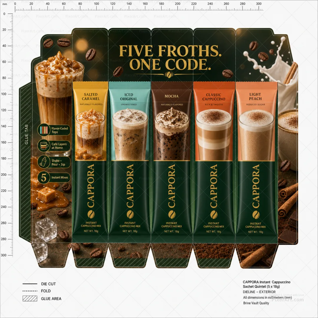 Cappora Instant Cappuccino Sachet Quintet