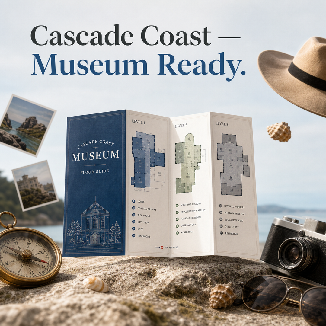 Cascade Coast Museum Map / Floor Guide Accordion