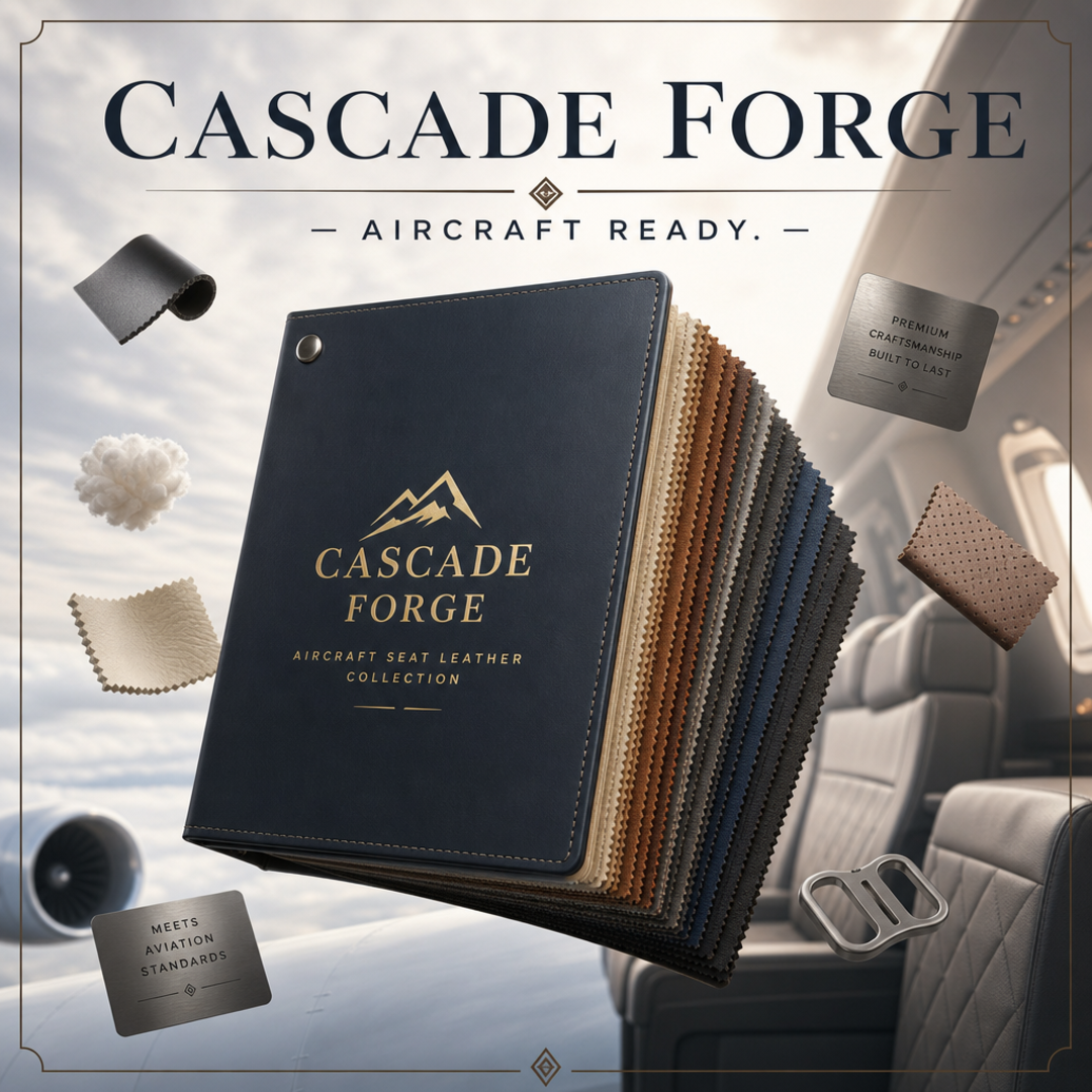 Cascade Forge Aircraft Seat Leather Sample Swatch Binder
