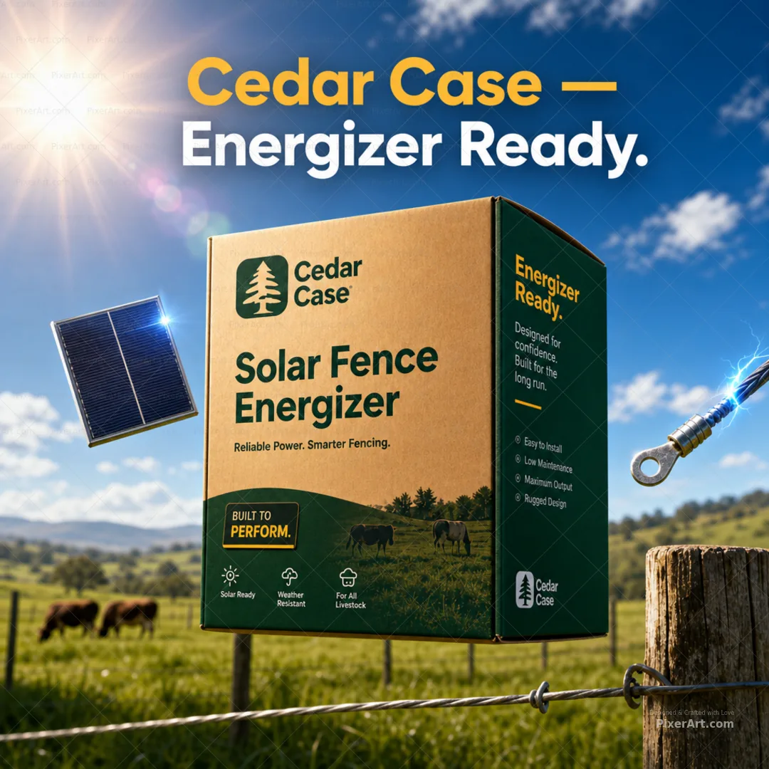 Cedar Case Solar Fence Energizer Carton