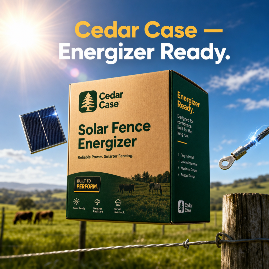 Cedar Case Solar Fence Energizer Carton