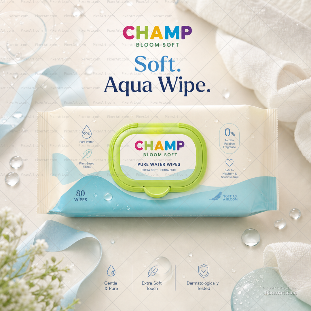 CHAMP Bloom Aqua Wipes