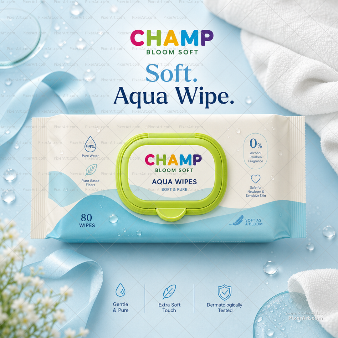 CHAMP Bloom Aqua Wipes