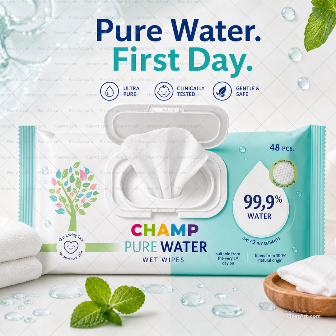 CHAMP Pure Water Wipes