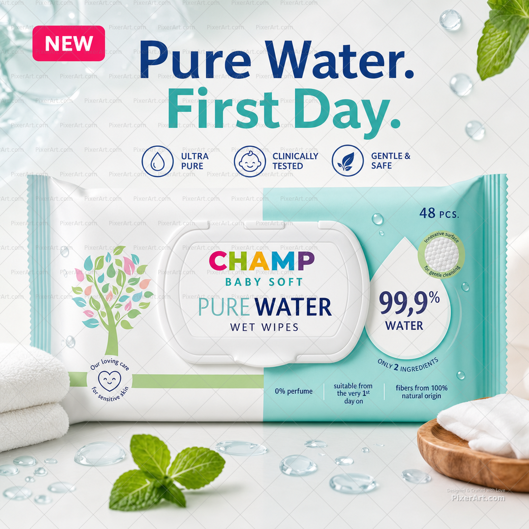CHAMP Pure Water Wipes