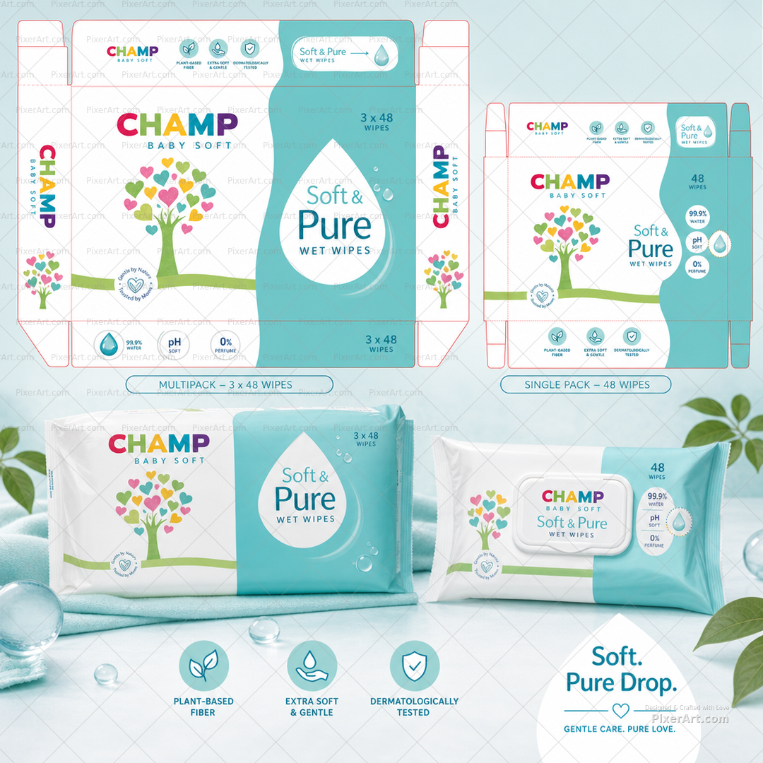 CHAMP Soft Pure Wipes