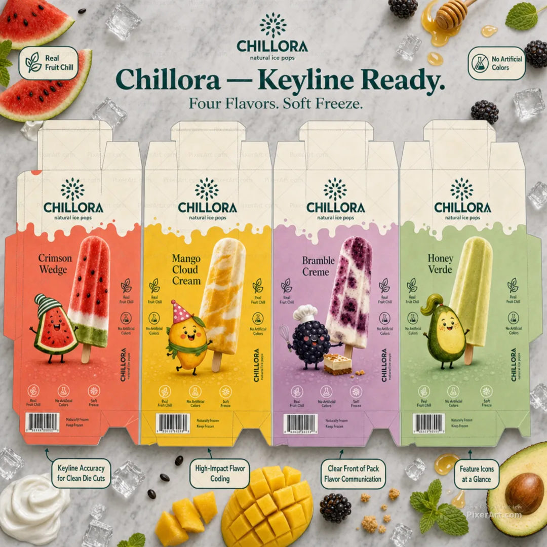 Chillora Natural Fruit Ice Pop Quartet