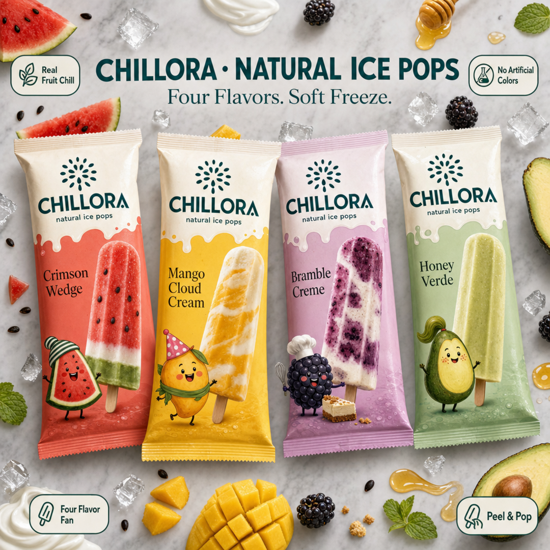 Chillora Natural Fruit Ice Pop Quartet