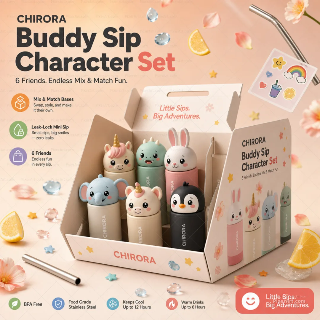 Chirora Buddy Sip Character Set