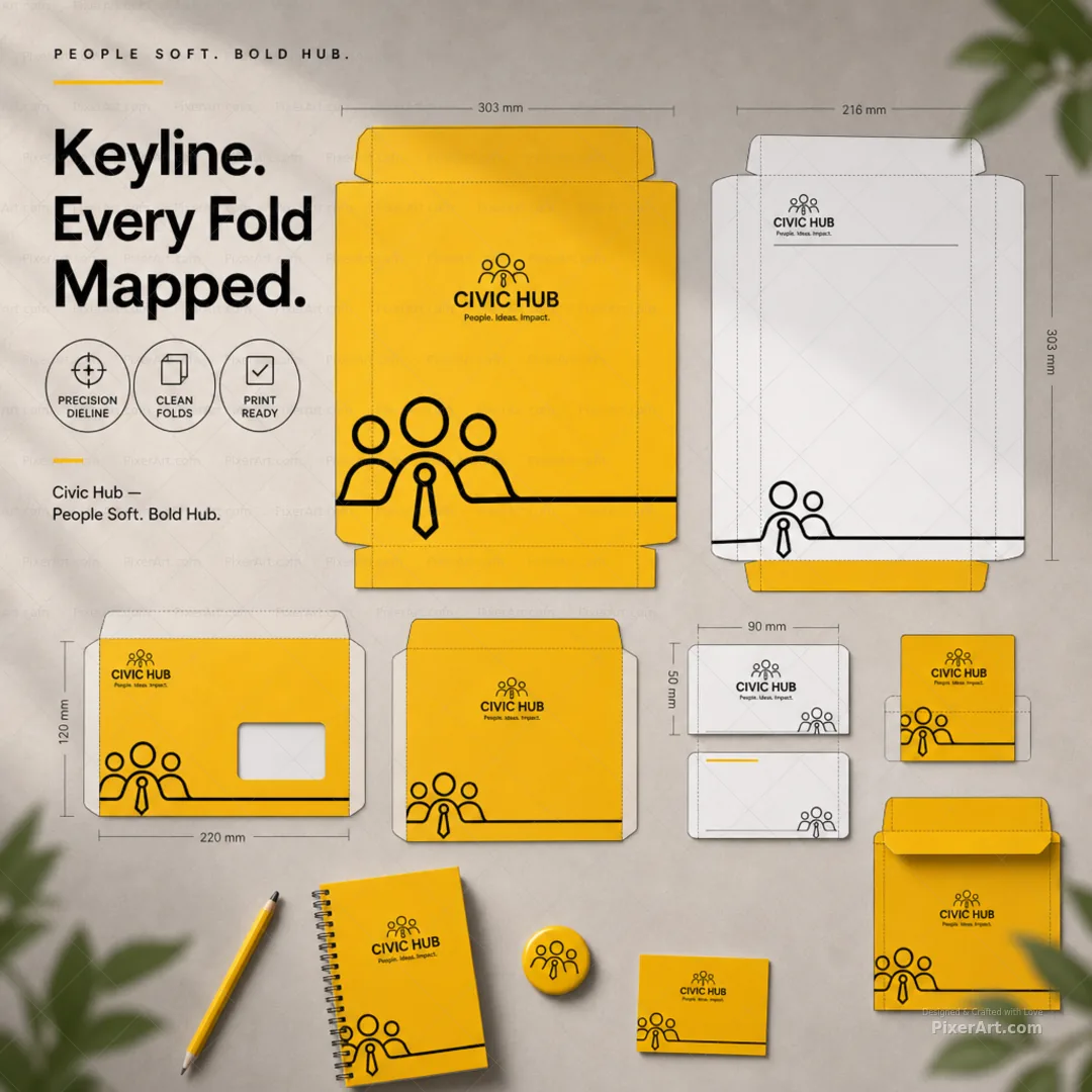 Civic Hub Yellow Stationery Suite